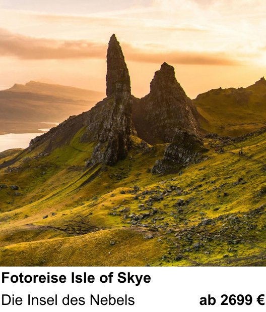 Kameratechnischer Foto-Workshop für Aufnahmen zu Fotoreise Isle of Skye: Die Insel des Nebels