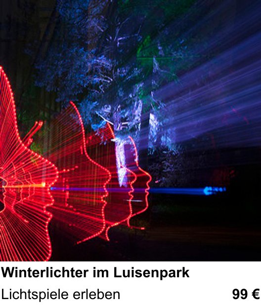 Kameratechnischer Foto-Workshop für Aufnahmen zu Winterlichter im Luisenpark: Lichtspiele erleben