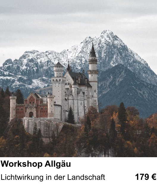 Kameratechnischer Foto-Workshop für Aufnahmen zu Workshop Allgäu: Lichtwirkung in der Landschaft