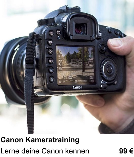 Fotokurs in München mit dem Thema Canon Kameratraining