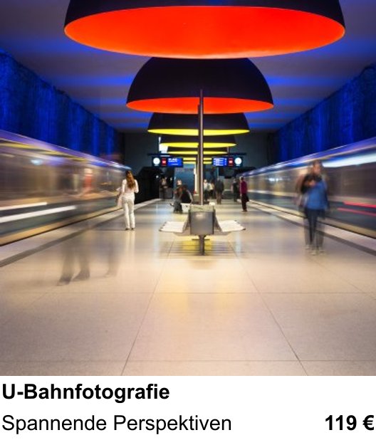 Fotokurs in München mit dem Thema U-Bahnfotografie